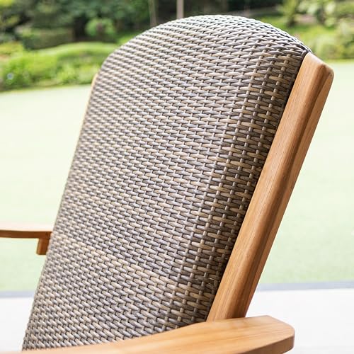 Cambridge Casual Auburn Padded Upholstered Outdoor Rocking Chair Natural Teak All-Weather Wicker