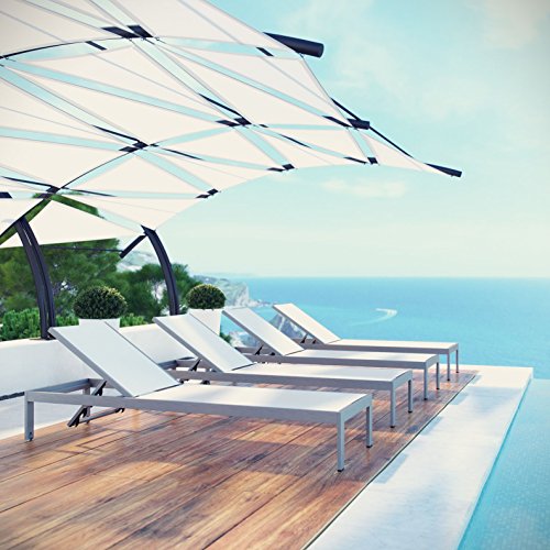 America Luxury - Outdoor Modern Contemporary Urban Design Patio Balcony Chaise Lounge Chair White