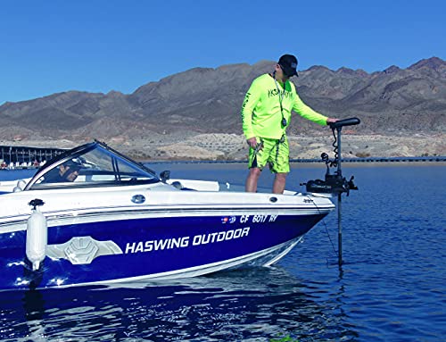 PARKHO HASWING Electric Trolling Motor 12V 55LB 48 Inch Shaft Black w/ Remote Control