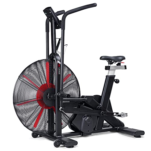 leikefitness AirBike Indoor Cycling Stationary Bicycle Black With Red