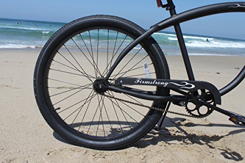 Firmstrong Men's Beach Cruiser Bike 21-Speed 26-Inch Matte Black