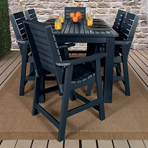 Highwood Weatherly 7pc Rectangular Counter Height Dining Set 72" x 42" Federal Blue