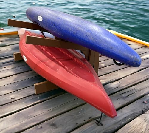 Log Kayak Rack Recycled Poly Kayak Rack Weatherproof Storage System Nutmeg Brown