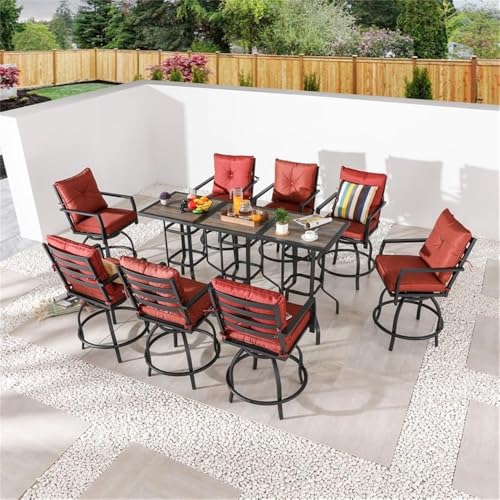 PatioFestival 11-Piece Outdoor Bistro Set Fabric Red