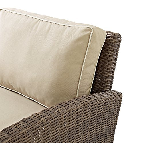Crosley Furniture Bradenton 5-Piece Outdoor Sofa Set Brown with Sand Cushions