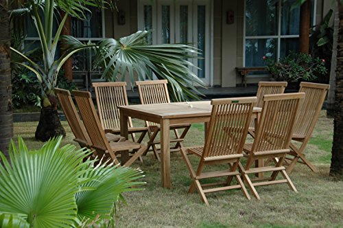 Anderson Teak Windsor Classic 9-Piece Folding Dining Set Teak Natural