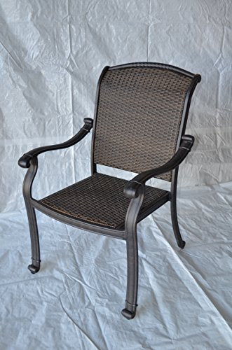 Patio Land Santa Clara 9-Piece Outdoor Dining Set Square 64" Cast Aluminum Antique Bronze with 8 Chairs