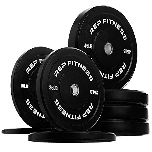 REP Bumper Plates for Strength and Conditioning Workouts 250 LB Set Black