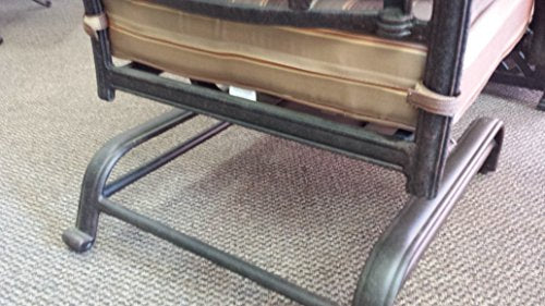 Patio Land Elizabeth Outdoor Patio 4 Club Rocker Chairs Spring Base Cast Aluminum Dark Bronze Walnut