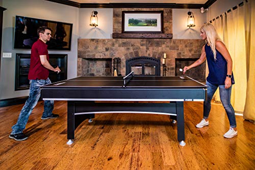 Triumph Sports Phoenix 7’ Billiard Table with Table Tennis Conversion Top Black Green