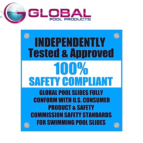 Global Pool Products Tidal Wave Inground Pool Slide Left Curve Grey