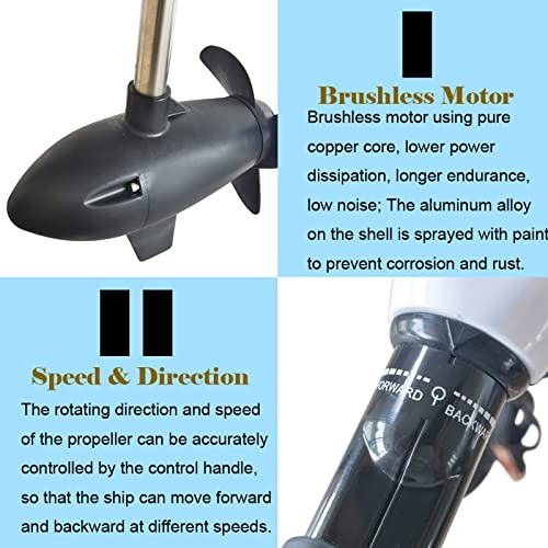 INTSUPERMAI Electric Trolling Motor 240lbs Thrust 24V for Saltwater Fishing Boat