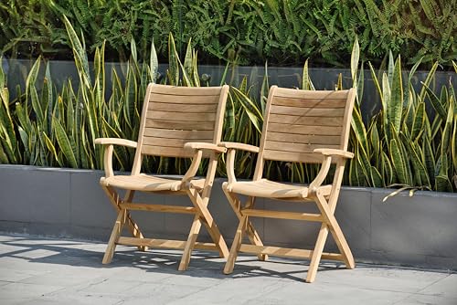 Amazonia Teak Extendable Oval Boynton Patio Dining Set 7 Piece Brown
