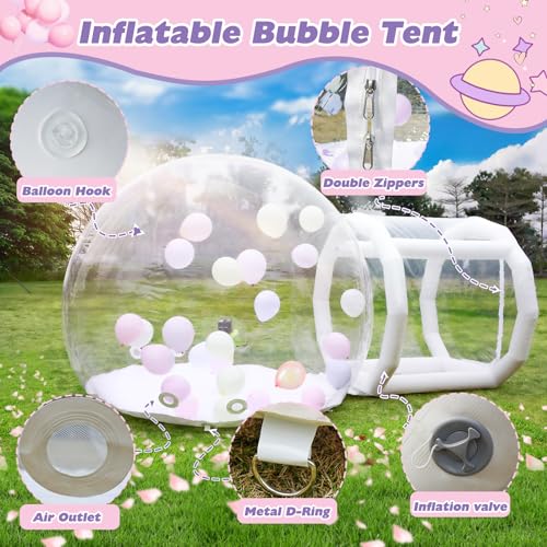 Gaonala 13 FT Clear Inflatable Bubble House Dome with Tunnel and Air Blower
