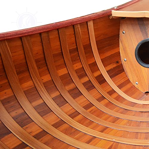 Old Modern Handicrafts 6-Feet Wooden Canoe with Ribs Natural Wood