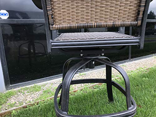 Patio Land Santa Clara Outdoor Patio Swivel Bar Stools Set of 3 Dark Bronze 30