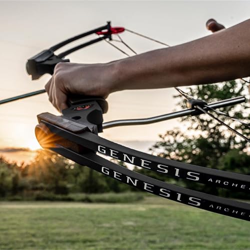 GENESIS Archery Compound Bow with Adjustable Draw Length 15"-30" & Weight 10-20 lbs for Left-Handed Black