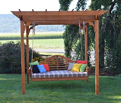 A&L Furniture Co. Pergola with Swing Hangers Unfinished