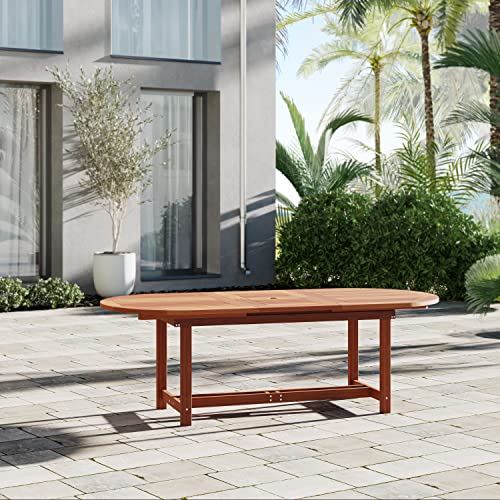 Brampton Patio Coventry 9-Piece Oval Dining Set Dark Teak Finish