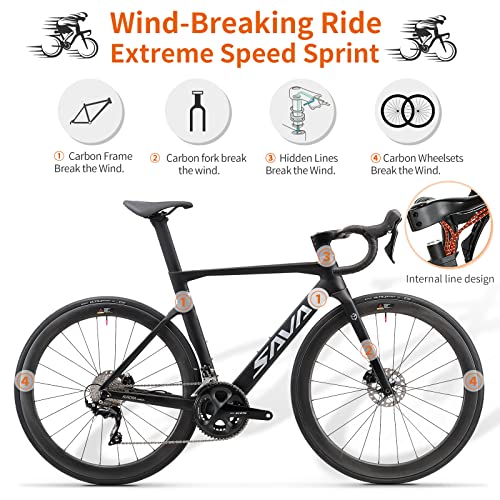 SAVADECK Carbon Road Bike T800 Shimano 105 R7000 22-Speed White