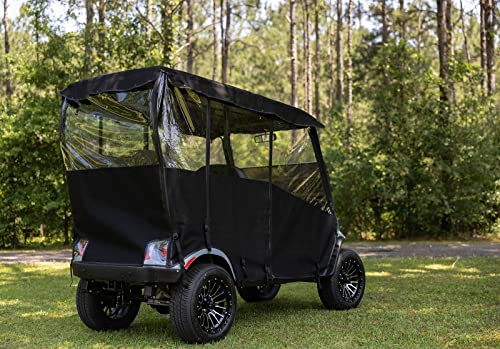 RED DOT Premium Golf Cart Enclosure Compatible with EZGO Liberty Personal Vehicles | Black AllGuard Stain Resistance Fabric