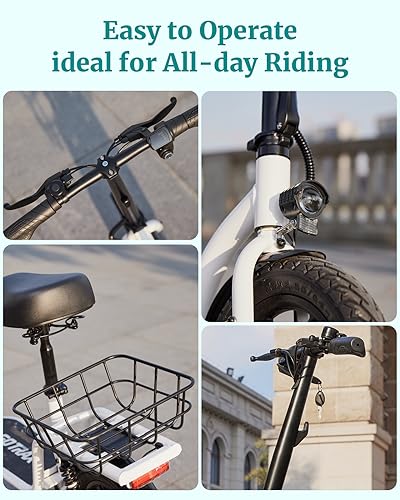 Gotrax Astro Electric Scooter with Seat 14" Tire 19 Miles Range 350W Motor White
