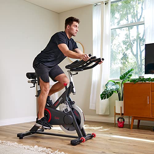 Sunny Health & Fitness Premium Indoor Cycling Smart Stationary Bike Grey