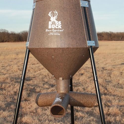 Boss Buck 200 lb Gravity Fed Tripod Feeder for Wildlife - Brown (3 Pack)