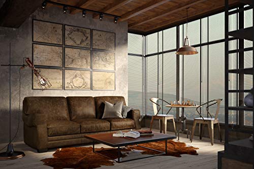 Hello Sofa Home Cordova 100% Top Grain Leather Mid-Century Armchair Espresso