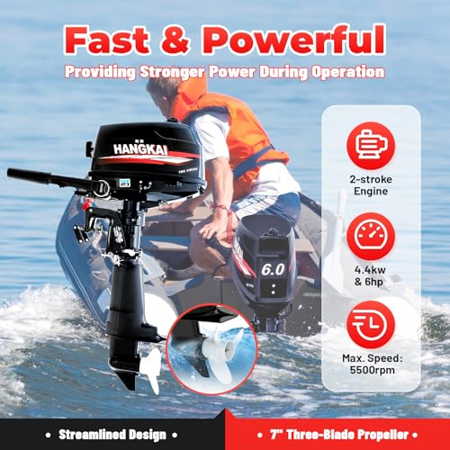 Wawuwao 2 Stroke 6HP Outboard Motor 102CC Short Shaft Gasoline Engine