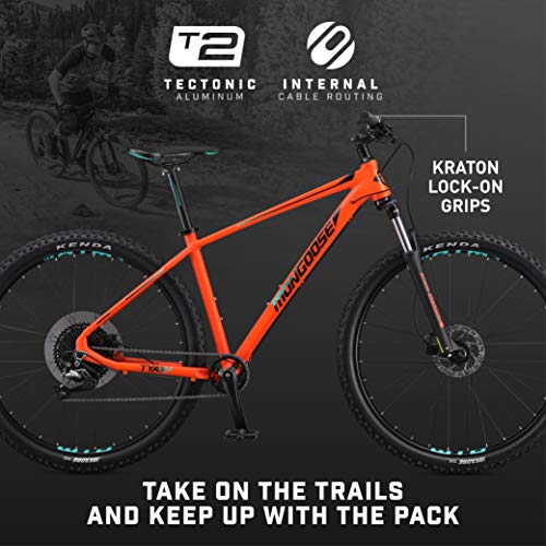 Mongoose Tyax Comp Adult Mountain Bike 29-Inch Wheels Medium Orange