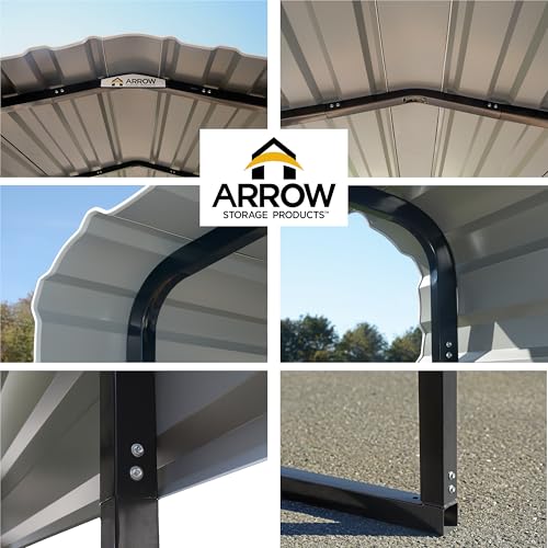 Arrow Shed Galvanized Steel Canopy 12’ x 6’ x 7’ Charcoal