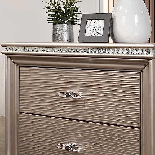 HOMES: Inside + Out Bence Modern Wood Kid Nightstand Rose Gold Pink