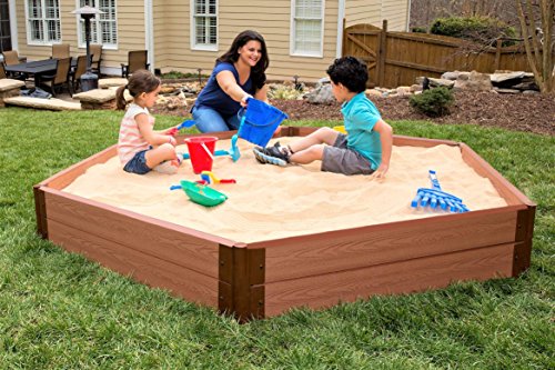 Frame It All Composite Hexagon Sandbox Kit with Cover Classic Sienna 2