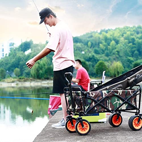 5sssallefaa Folding Trolley Cart Outdoor Four-Wheel Wagon Multicolor