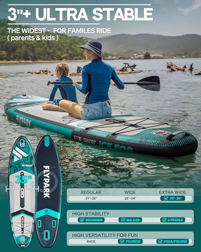 FLYPARK Inflatable Stand Up Paddle Board Ice Fog Green 11'x35''