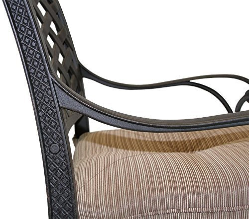 Patio Land Outdoor Living Nassau Outdoor Patio Swivel Barstools 30" High Cast Aluminum Dark Bronze