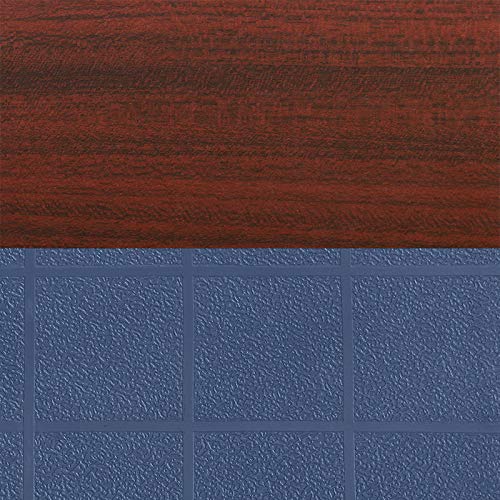 Regency Kee Height Adjustable Classroom Table Set with Four 18" Andy Chairs, Mahogany/Navy