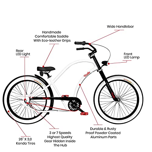 Vivelo Chopper Beach Cruiser for Men Complete Bike 7-Speed Storck