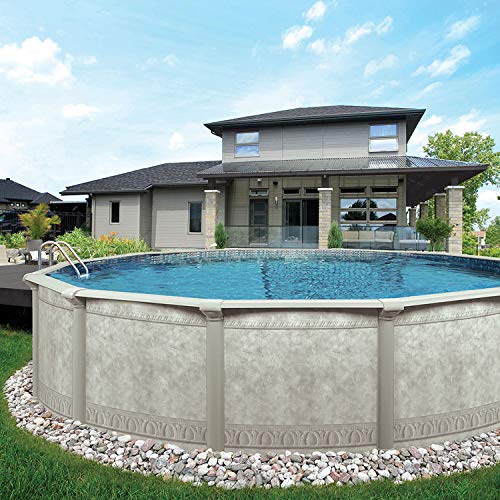 Aquarian Pools Round Steel Above Ground Swimming Pool Khaki
