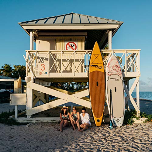 DUNNRITE Inflatable Stand Up Paddle Board Kit Natural Wood