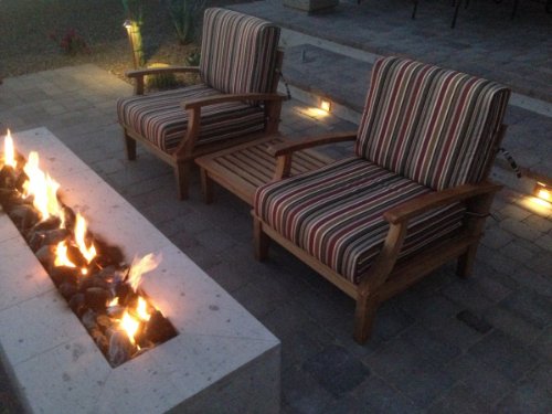 WholesaleTeakFurniture Luxurious 3 Piece Teak Sofa Chair Set - 2 Lounge Chairs & 1 Side Table