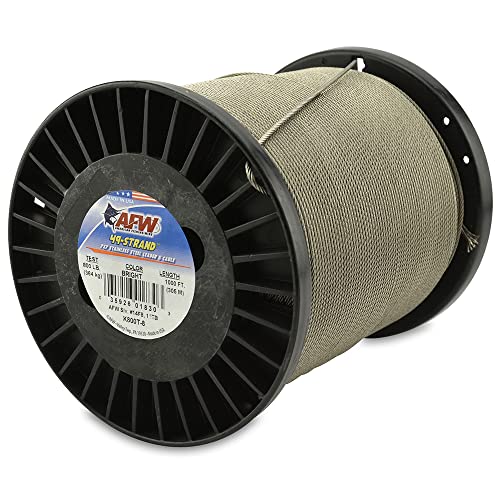 AFW American Fishing Wire 49 Strand 7x7 Stainless Steel Shark Leader Cable 800 lb Test Bright