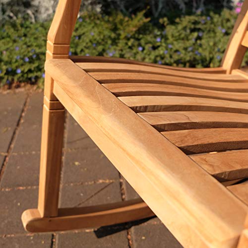 Cambridge Casual Ashford Teak Wood Outdoor Rocking Chair Set Natural Teak 2 Piece