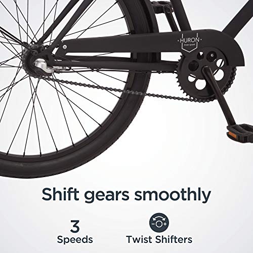 Schwinn Huron Adult Beach Cruiser Bike 3-Speed Black