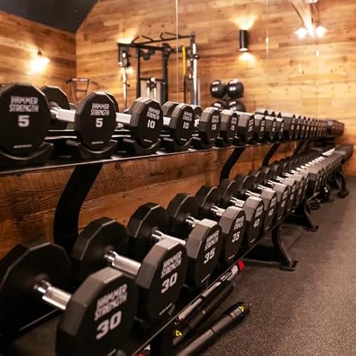 Life Fitness Hammer Strength 12-Sided Urethane Dumbbell 95Lb Black