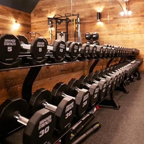 Life Fitness Hammer Strength 12 Sided Urethane Dumbbell 105Lb Black
