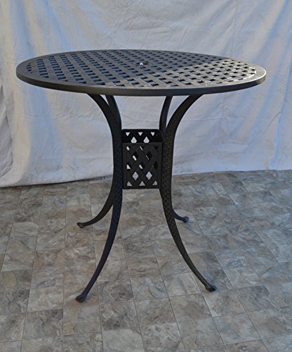 theWorldofpatio Grand Tuscany 5 Piece Bar Set with 42" Table and Cushions - Antique Bronze