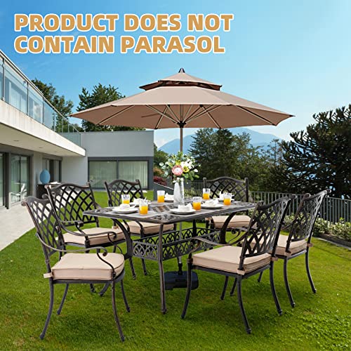Attliahome 7-Piece Cast Aluminum Outdoor Dining Set Bronze