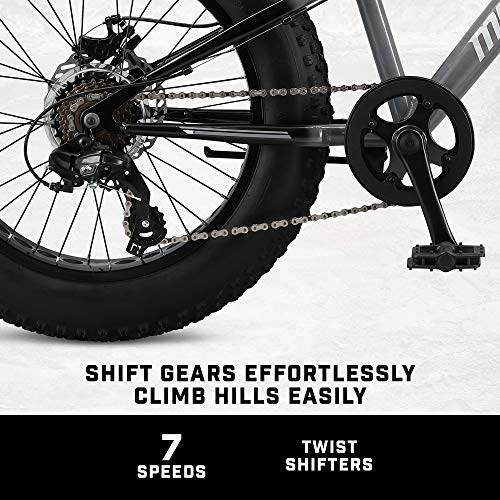 Mongoose Argus ST Kids Fat Tire Mountain Bike 20-Inch Wheels Grey